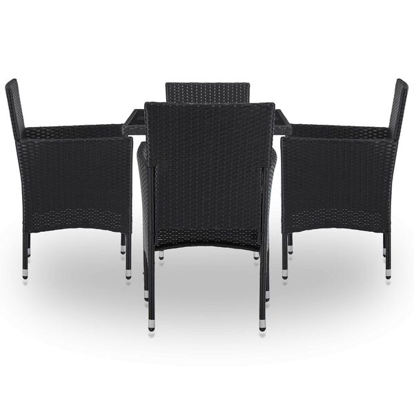 vidaXL Furniture Set 5 pcs Black