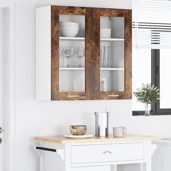 vidaXL Hanging Cabinet Smoked Oak 80 x 31 x 80 cm Engineered Wood