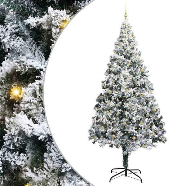 vidaXL Christmas Tree with 300 LEDs with Stand White 300 cm PVC
