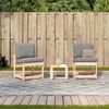 vidaXL 3 Piece Garden Lounge Set Solid Wood Douglas