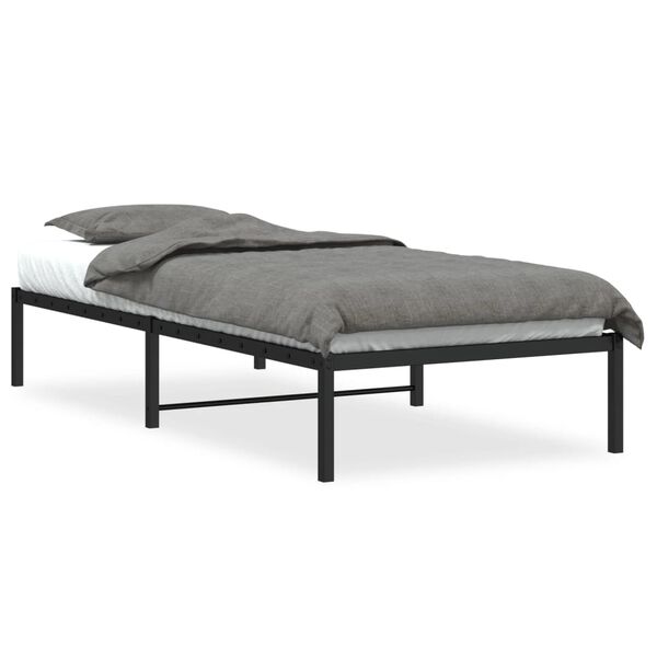 vidaXL Metal Bed Frame without Mattress Black 90x190cm