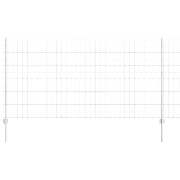 vidaXL Fence with Post Silver 1.2 x 25 m Steel