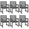 vidaXL 7 Piece Garden Dining Set Grey Solid Wood Pine