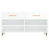 vidaXL Shoe Bench High Gloss White 102x35x55 cm Engineered Wood