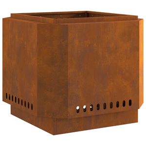 vidaXL Smokeless Fire Pit Brown 58 x 58 x 51 cm Steel
