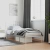 vidaXL Metal Bed Frame without Mattress with Headboard White 90x200cm