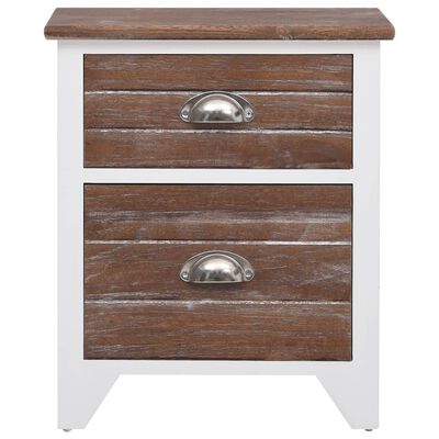 vidaXL Nightstand 2 pcs with 2 Drawers Brown and White