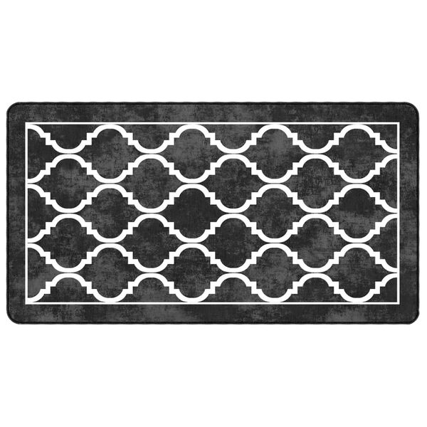 vidaXL Rug Washable Black and White 80x150 cm