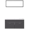 vidaXL Bathroom Furniture Set Grey Engineered Wood