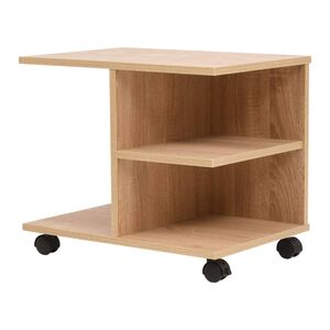 vidaXL Rolling Shelf | Oak | Engineered wood with melamine finish | Medium