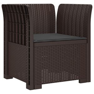 vidaXL 1-Seater Armchair with Cushion Rattan Look PP Brown