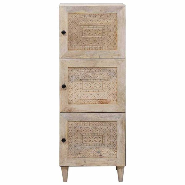 vidaXL Highboard with Shelf White 40 x 33 x 110 cm Solid mango wood