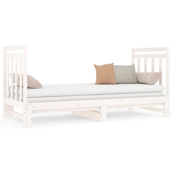 vidaXL Pull-out Day Bed without Mattress White 2x(90x190) cm