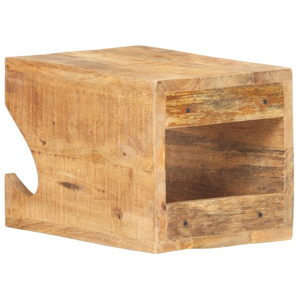 vidaXL Wall Mounted Bicycle Rack 35x25x25 cm Solid Rough Mango Wood