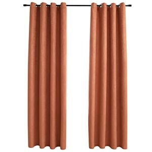 vidaXL Blackout Curtains with Metal Rings 2 pcs Rust 140x245 cm
