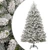 vidaXL Artificial Hinged Christmas Tree | Green and white | PVC, metal