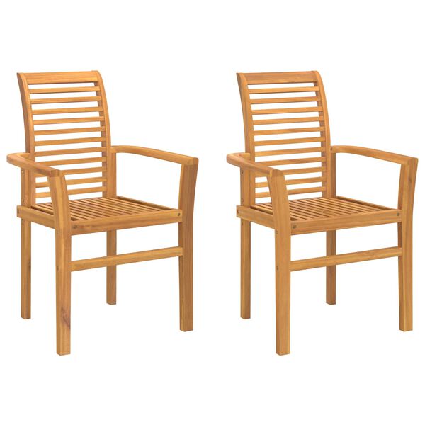 vidaXL Dining Chair 4 pcs Brown 62 x 55 x 94 cm Solid Teak Wood