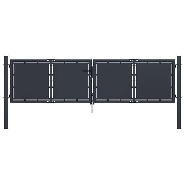 vidaXL Garden Gate Steel 300x100 cm Anthracite