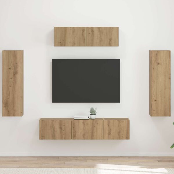 vidaXL TV Cabinet 5 pcs Artisan Oak
