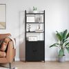 vidaXL Book Cabinet Black Oak 60 x 24 x 161 cm Engineered Wood