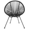 vidaXL Garden Moon Chairs 2 pcs Rattan Black