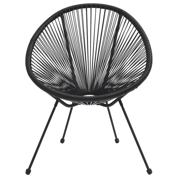 vidaXL Garden Moon Chairs 2 pcs Rattan Black