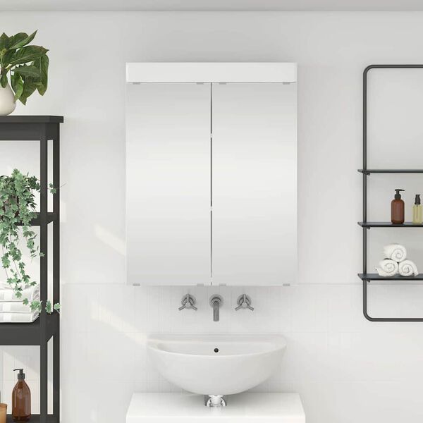 vidaXL Bathroom Mirror Cabinet TULUM High Gloss White Engineered Wood