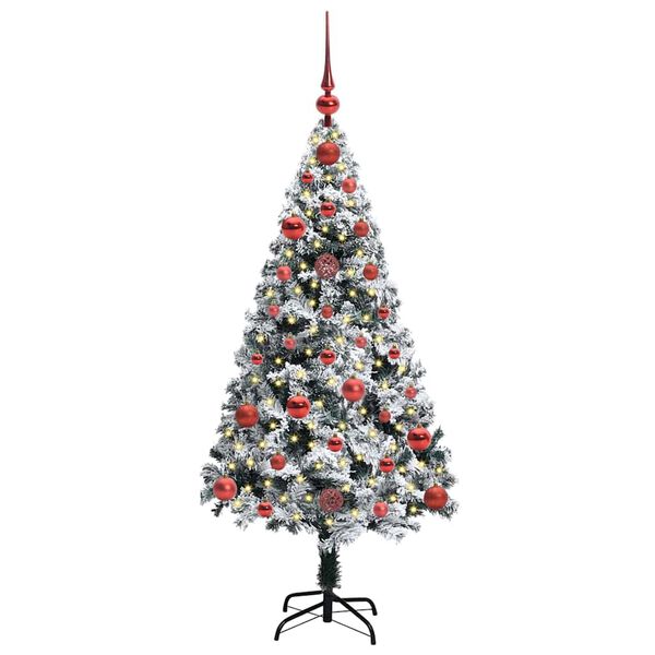 vidaXL Artificial Christmas Tree with 150 LEDs with Stand White 120 cm
