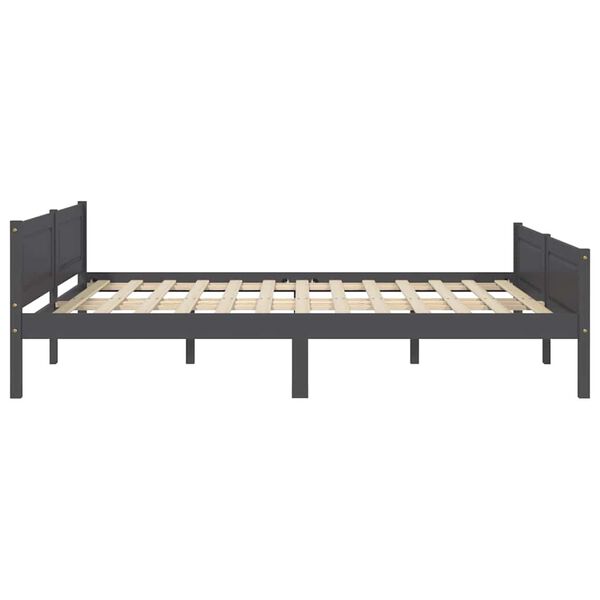 vidaXL Bed Frame without Mattress Solid Pinewood Grey 140x200 cm
