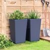 vidaXL Garden Planters 2 pcs Blue Grey 32.5x32.5x57 cm PP