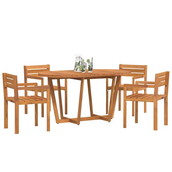 vidaXL 5 Piece Garden Dining Set Solid Wood Acacia