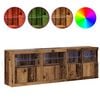 vidaXL LED Sideboard Old Wood 202 x 37 x 67 cm Engineered Wood