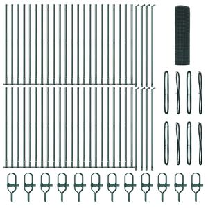 vidaXL Fence Post Green 100 x 0.4 m (25 x 25 mm mesh) Steel and PVC