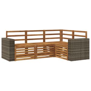 vidaXL Sofa Sets 4 pcs Solid Acacia Wood