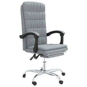 vidaXL Reclining Office Chair Light Grey Fabric