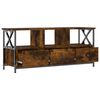 vidaXL TV Cabinet Smoked Oak 102x33x45 cm Engineered Wood&Iron