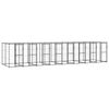 vidaXL Outdoor Dog Kennel Steel with Roof 19.36 m²