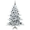 vidaXL Artificial Hinged Christmas Tree White 150 cm PVC and Steel