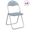 vidaXL Folding Chair 8 pcs Grey 48 x 43.5 x 81 cm Faux Leather