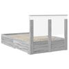 vidaXL Bed Frame with Drawer Grey Sonoma 120 x 200 cm Engineered Wood