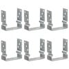 vidaXL Fence Anchors 6 pcs Silver 14x6x15 cm Galvanised Steel