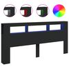 vidaXL LED Headboard Black 220x18,5x103,5 cm Engineered Wood