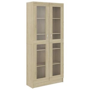 vidaXL Vitrine Cabinet Sonoma Oak 82.5x30.5x185 cm Engineered Wood