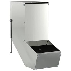 vidaXL Rabbit Feeder Silver 12.5 x 26 x 28.5 cm Galvanised Steel