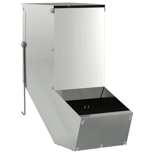 vidaXL Rabbit Feeder Silver 12.5 x 26 x 28.5 cm Galvanised Steel