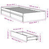 vidaXL Bed Frame with Drawers without Mattress Black 90x190 cm Single