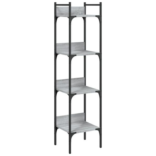 vidaXL Bookshelf 4-Tier Grey Sonoma 35x30x138.5 cm Engineered Wood