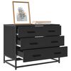 vidaXL Drawer Cabinet Black 70x41x56 cm Engineered Wood