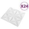 vidaXL Wall Panels 24 pcs Origami White 50 x 50 cm XPS Foam