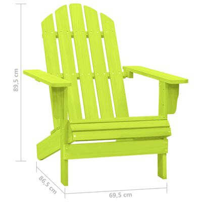 vidaXL Garden Adirondack Chair Solid Fir Wood Green